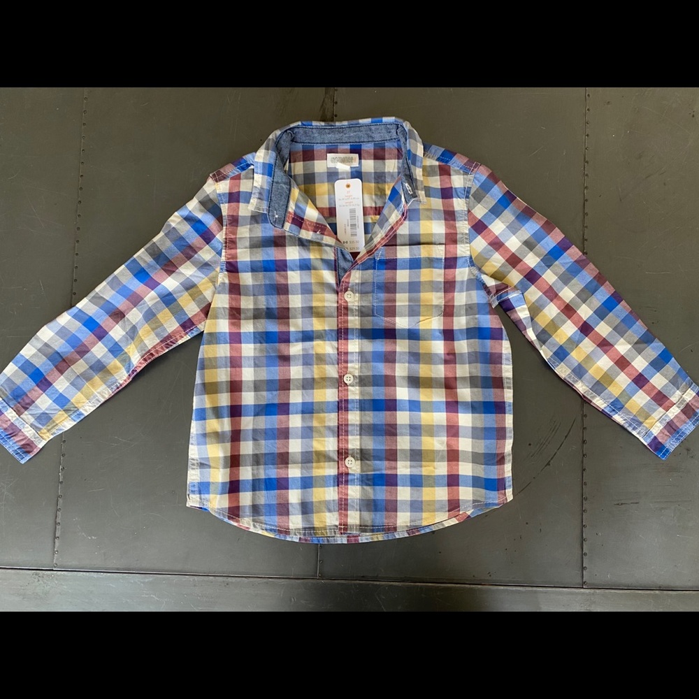 Gymboree Multi Checkered Button Down Shirt NWT 3T